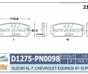 D1275-GRIP 07-09 | BANDAS TRAS EQUINO SUZUKI XL-7 07-09