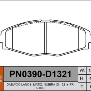 D1321-NAMCCO | BANDAS DEL DAEWOO LANOS 04/06