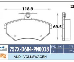 D684-CER PIWA | BANDAS DEL CHEVROLET VAN PIWA