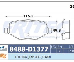D1377 | BANDAS TRAS FORD EXPLORER 2013 BOSCH