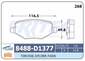 D1377 | BANDAS TRAS FORD EXPLORER 2013 BOSCH