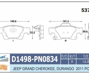 D1498-HITEC-CERAMIC | BANDAS TRAS GRAND CHEROKEE 11-14