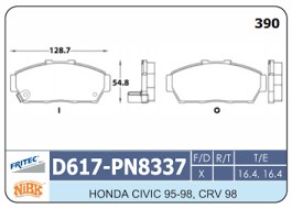 D617-PRESICION BRAKE | BANDAS DEL HONDA CIVIC 96-00