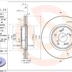 45251-TLA/TVC-A00 45251-TRN-H0 | DISCO FRENO DEL CRV 2017 BD2948