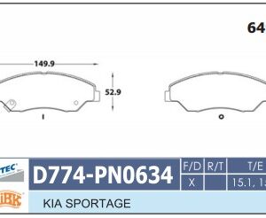 D8218-GRIP =D774 | BANDAS DEL KIA SPORTAGE 98-02