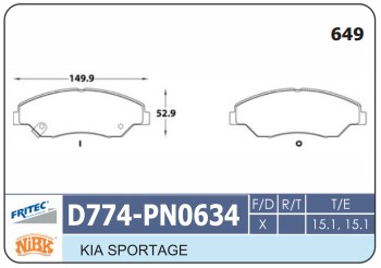 D8218-GRIP =D774 | BANDAS DEL KIA SPORTAGE 98-02