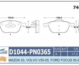 D1044 CERAMICA HAITE | BANDAS DEL FORD ESCAPE 2013-2015