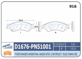 D1676 HITEC | BANDAS DEL BT50 2012 FORD RANGER 2016