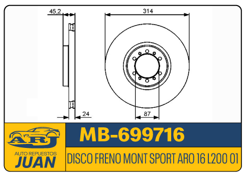 BR-31291-FREMAX MB-699716 | DISCO FRENO MONT SPORT ARO 16 L200 01