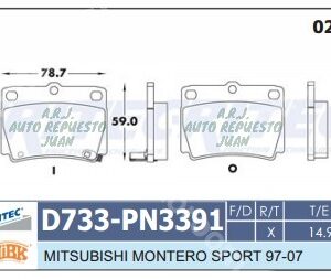D733-NEWYORK | BANDAS TRAS MONTERO SPORT 96-99