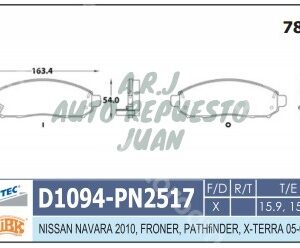 D1094 GRIP CERAMICA NV200 USA | BANDAS DEL FRONTIER Y PATH TERR XTERRA