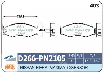 D266-NAMCCO | BANDAS DEL FRONTIER 2WD STANZA