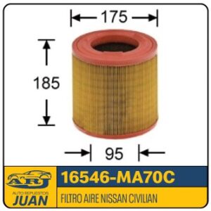 16546-MA70C-ZERCO | FILTRO AIRE NISSAN CIVILIAN