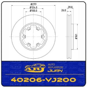 40206-VJ200-XINLI | DISCO FRENO DEL PATHFINDER/FRONTIER